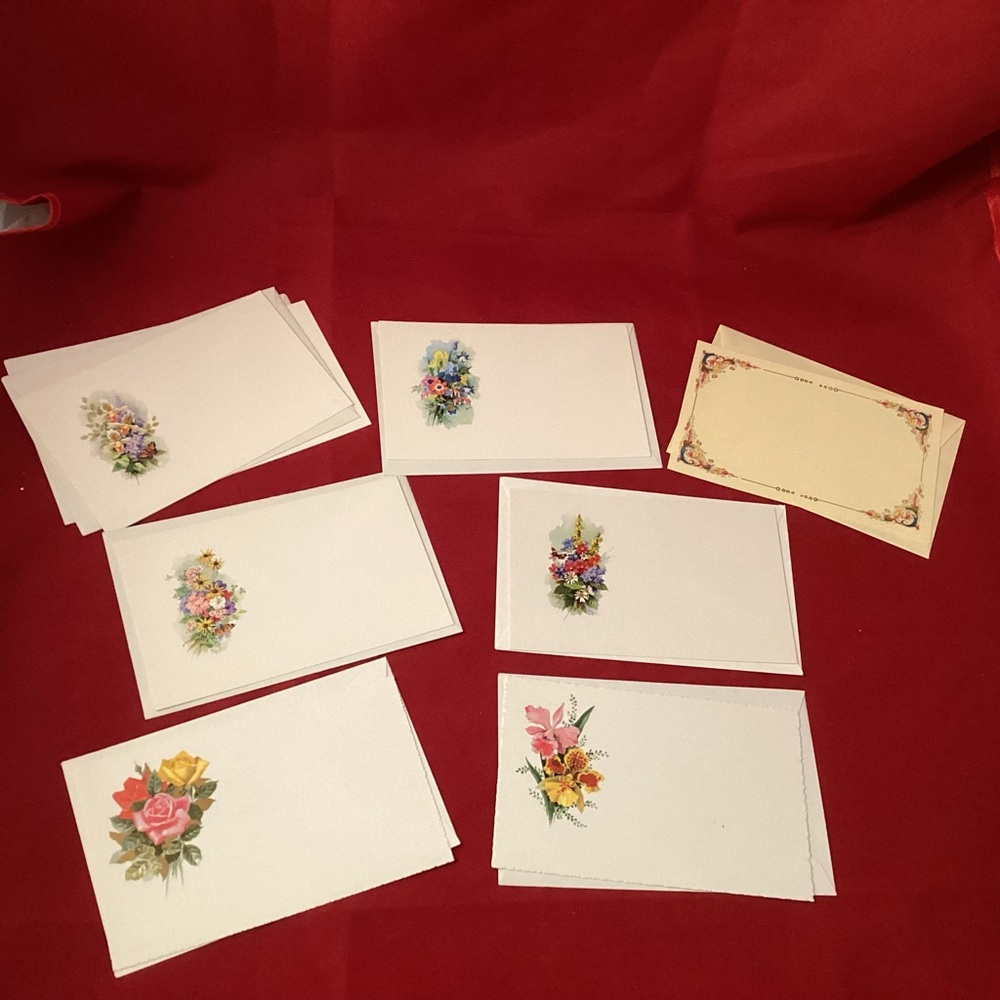 Small floral blank card (no fold) lot